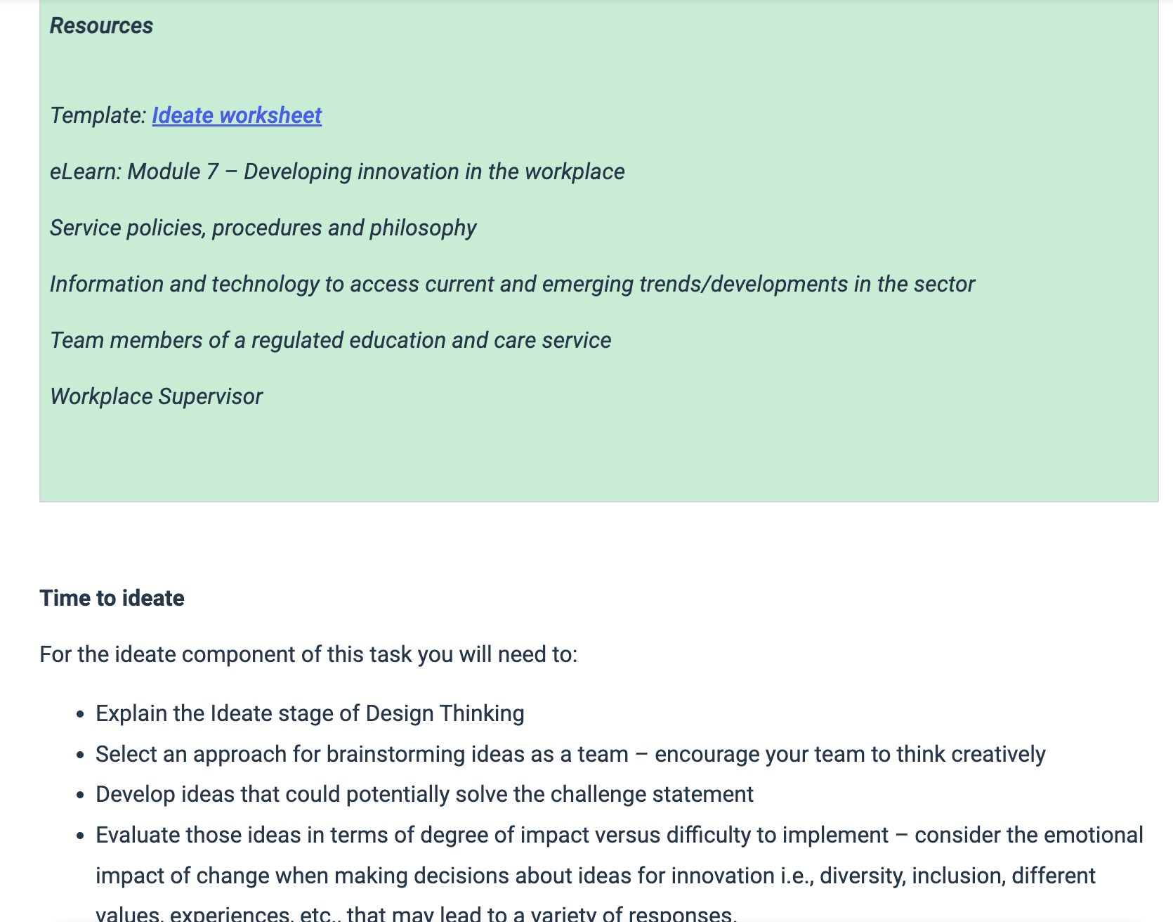 allocated to it so that every child's needs and learning are met