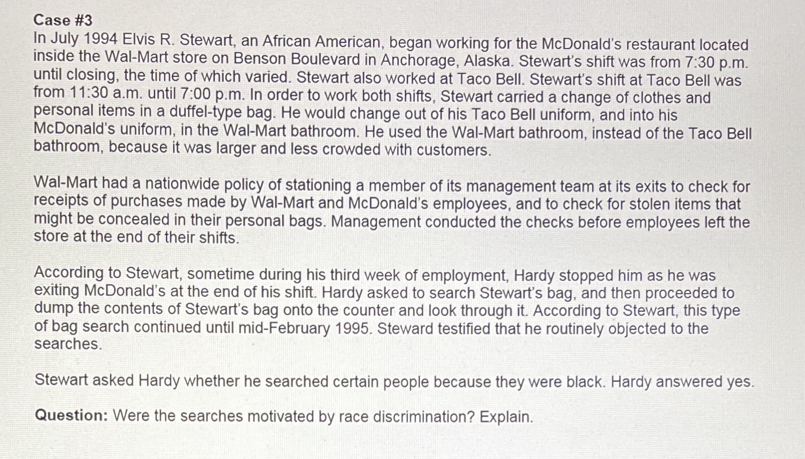 How do I analyze this case applying the I.R.A.C. method? Case #3