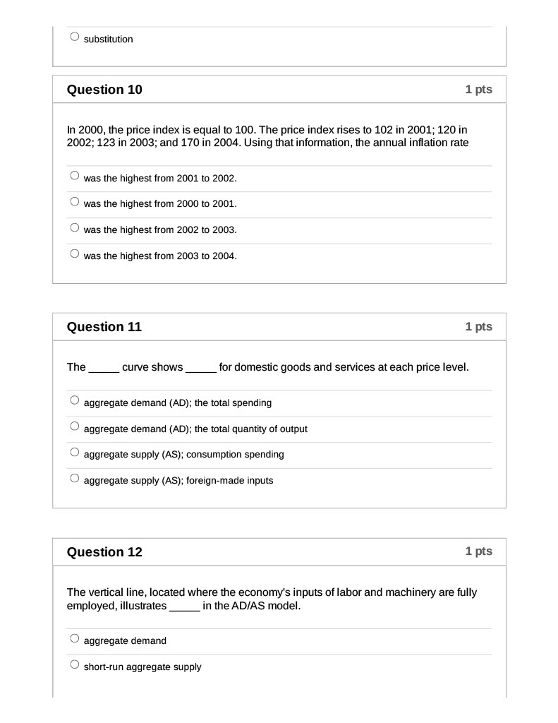 pts To calculate an annual percentage rate of inflation, take the level