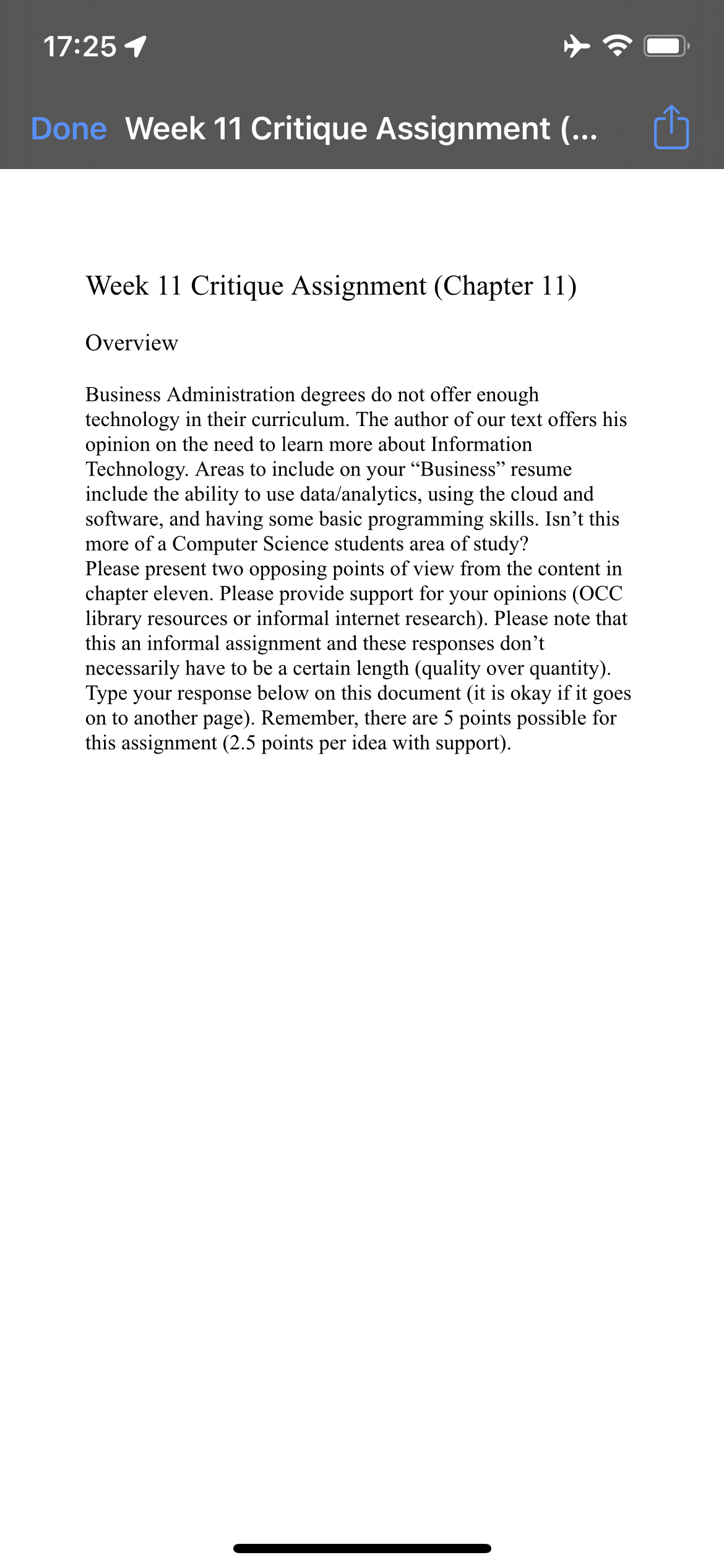  17125 4 Week 11 Critique Assignment (... Week 11 Critique Assignment