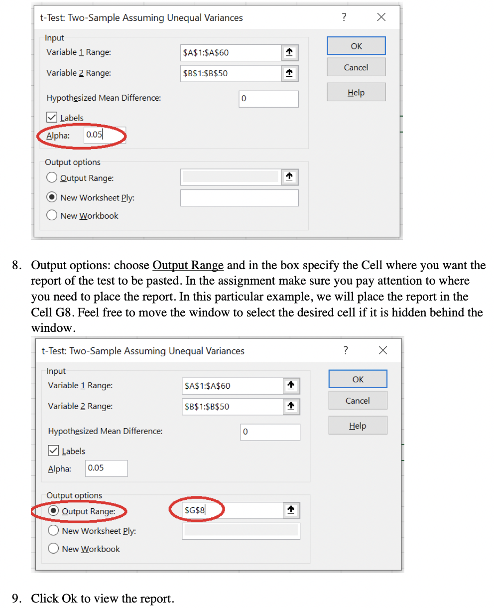 file and using the Data Analysis Toolpak, conduct a two-sample t-test and