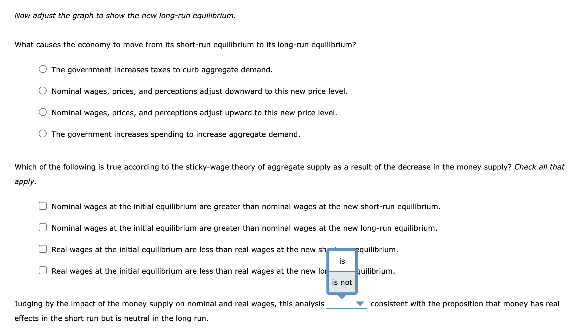 in aggregate demand. Use your diagram to show what happens to output