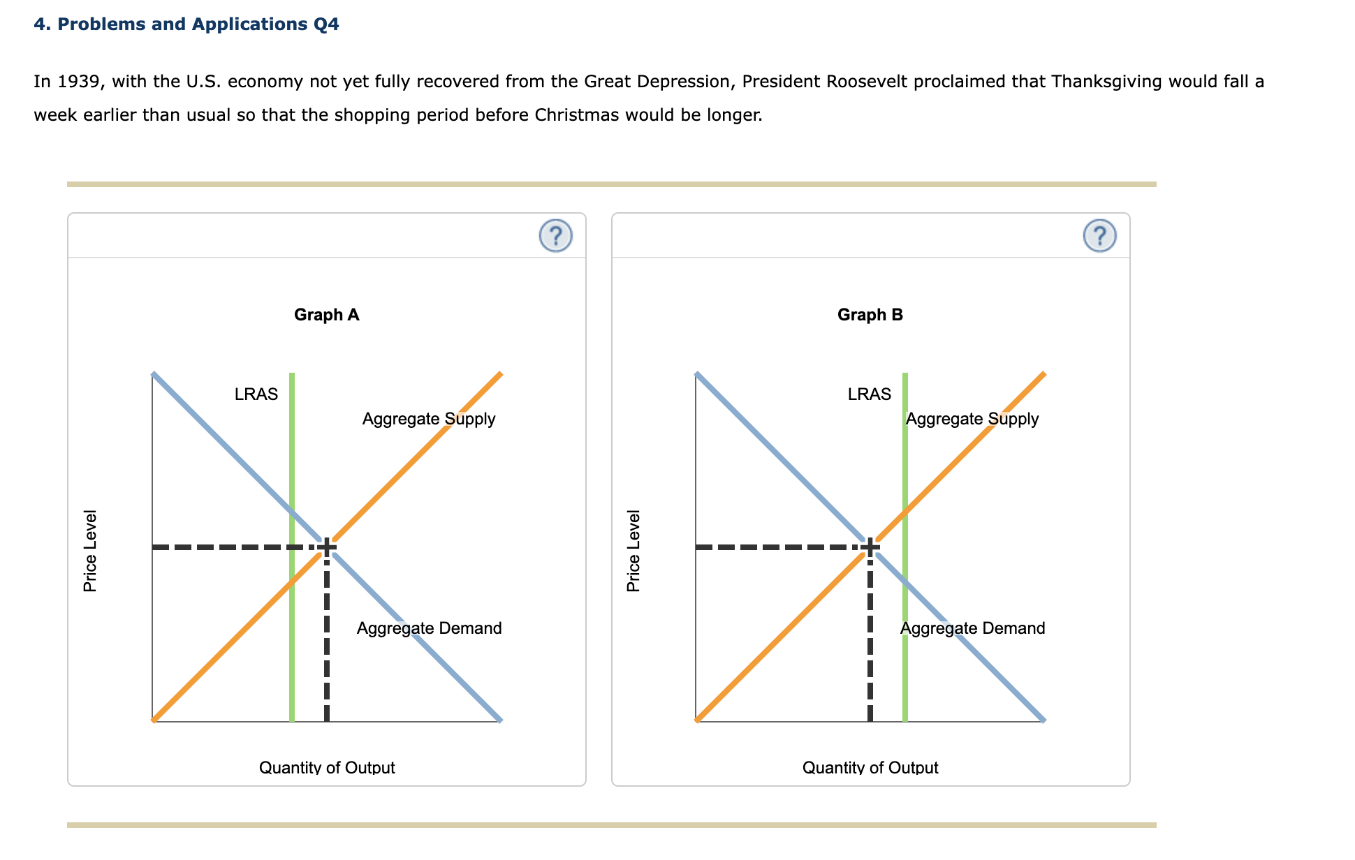 and the price level in the short run. LRAS O A t
