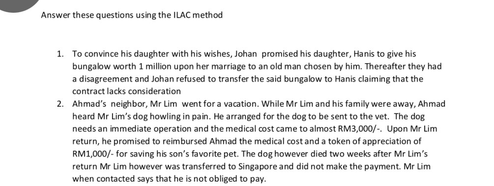 Please explain it Answer these questions using the ILAC method 1. To