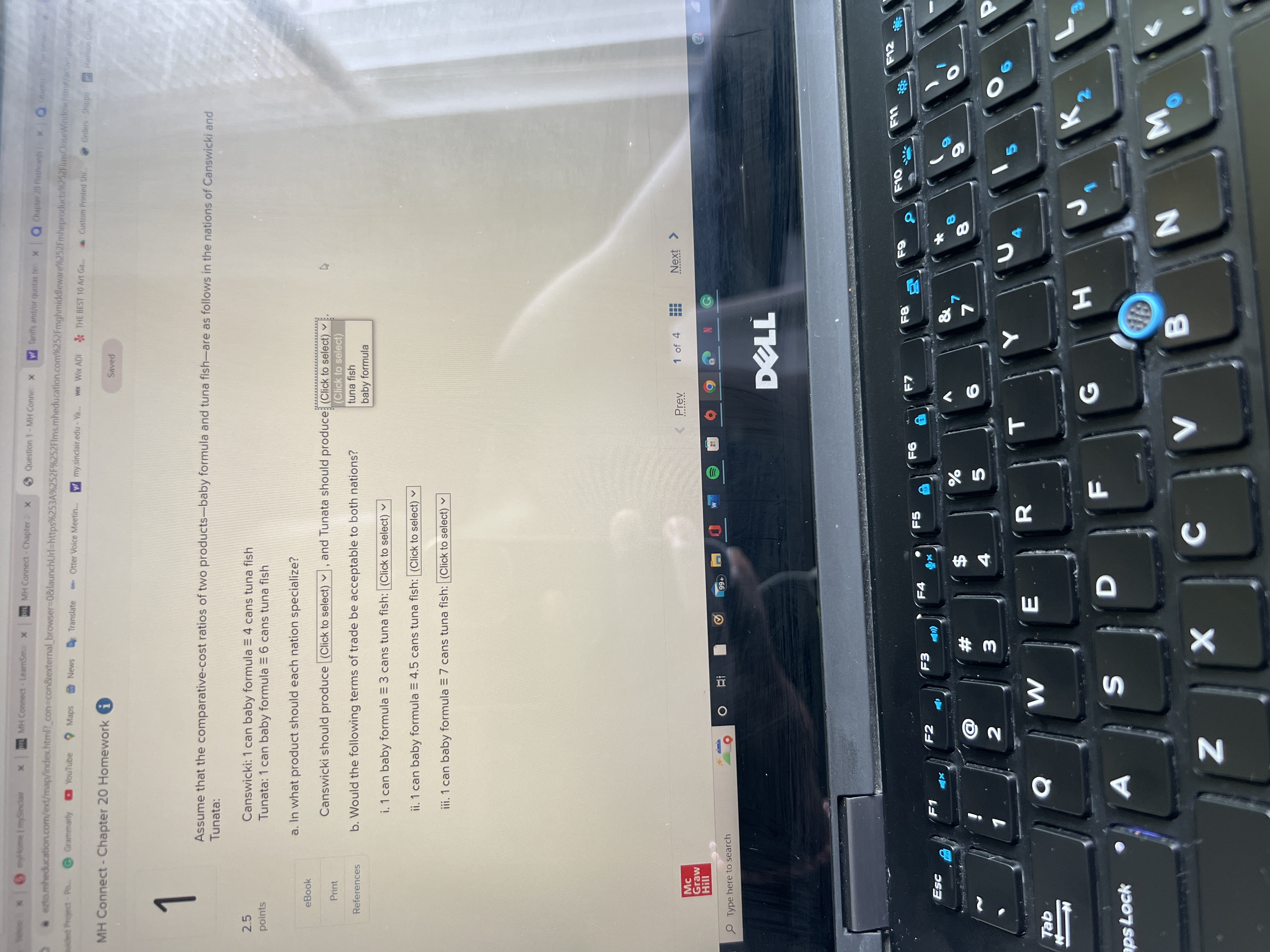 ratios of two products-baby formula and tuna fish-are as follows in the