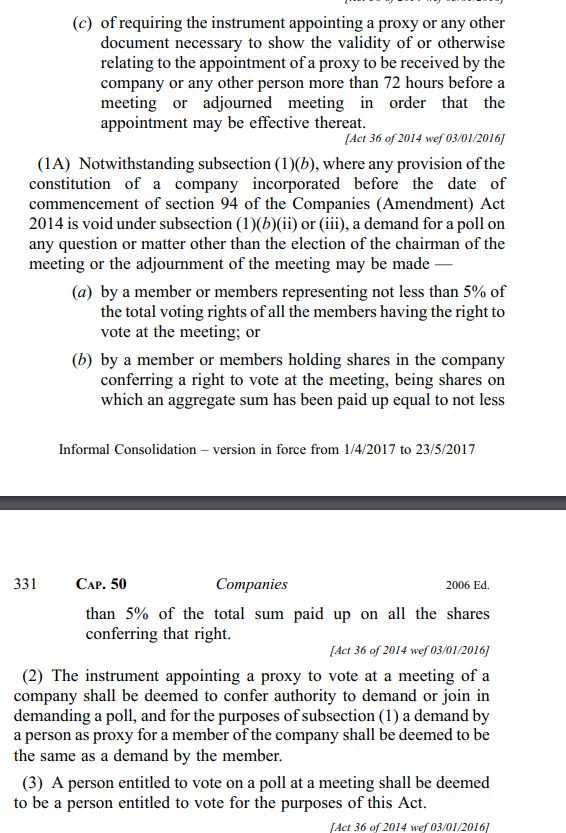 provision in a company's constitution shall be void in so far as