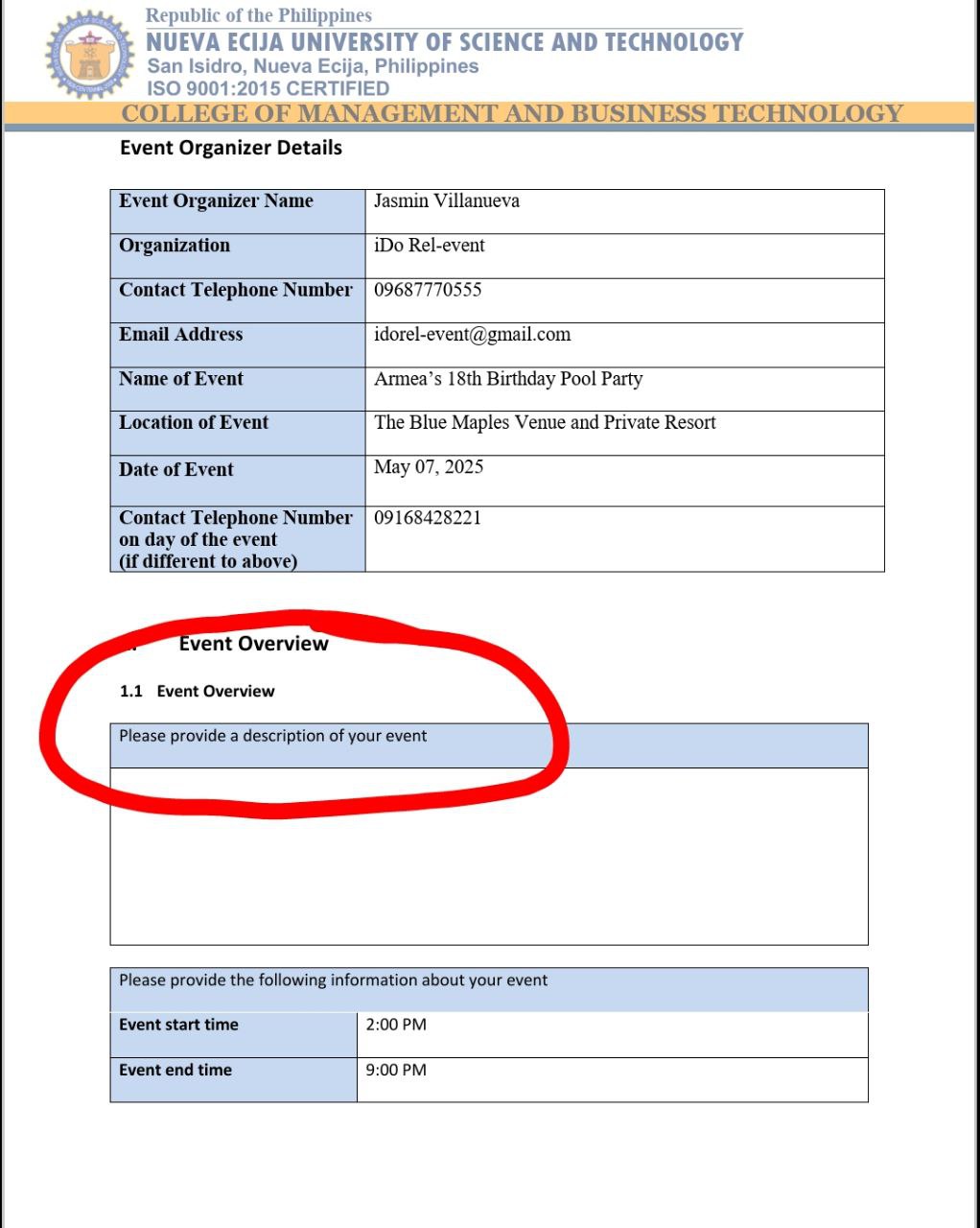 Make a DETAILED EVENT for Debut Pool Party which the activities are:1.