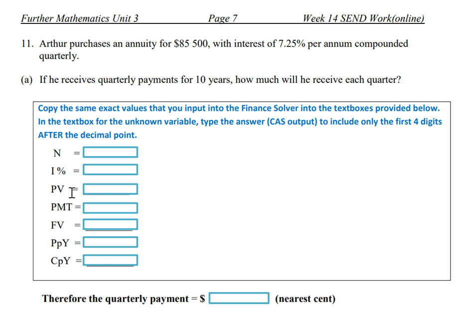 to pay out the loan. (3) Calculate the balance of the loan