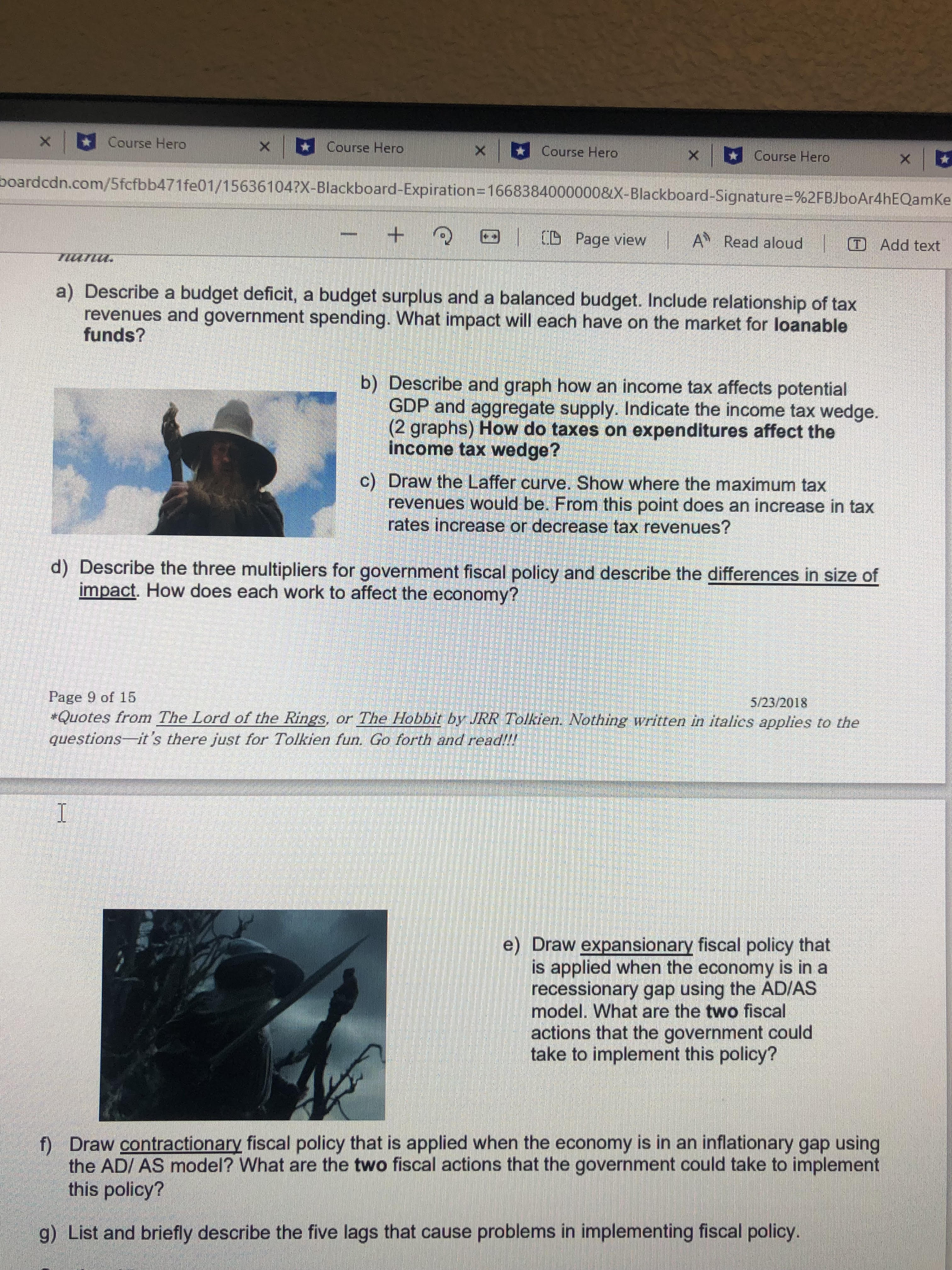 e) Draw expansionary fiscal policy that is applied when the economy is