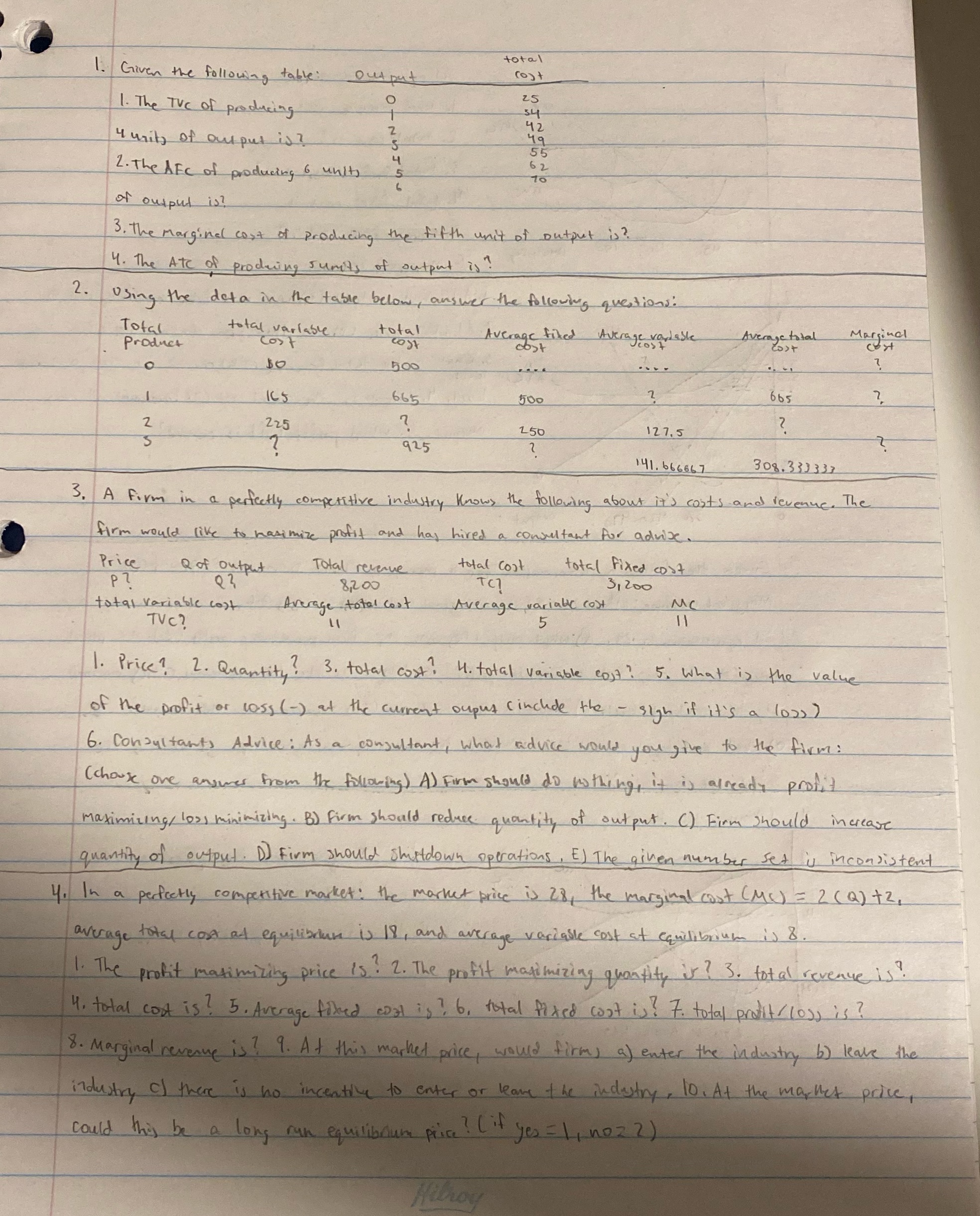 Questions 1-4. Question 2 just answer the ? ones total 1 .