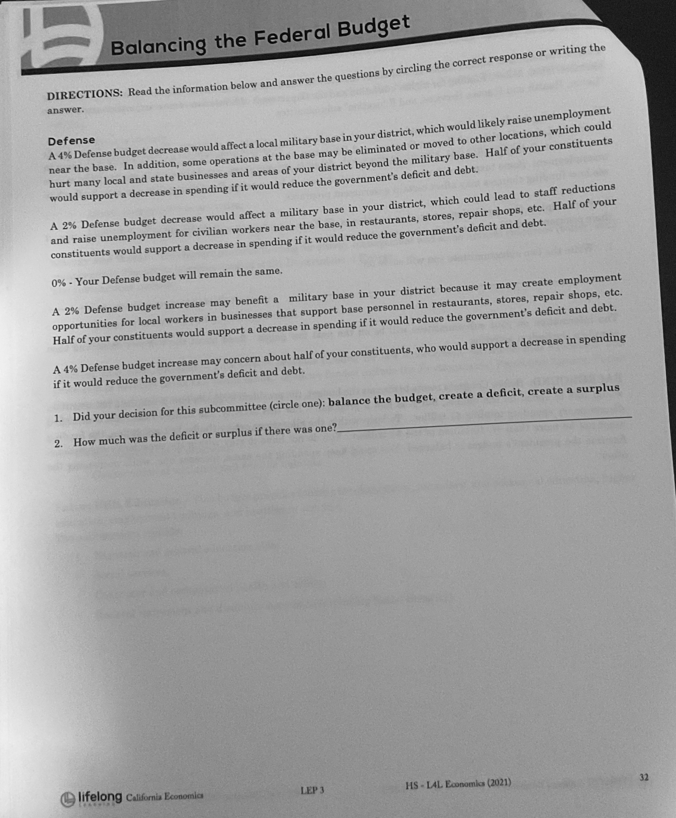 include the National Nuclear Security Administration (NNSA). The subfunctions include: The Department