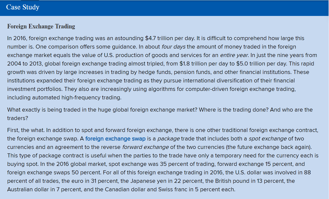 For foreign exchange trading, what is different about Asia, compared to Europe