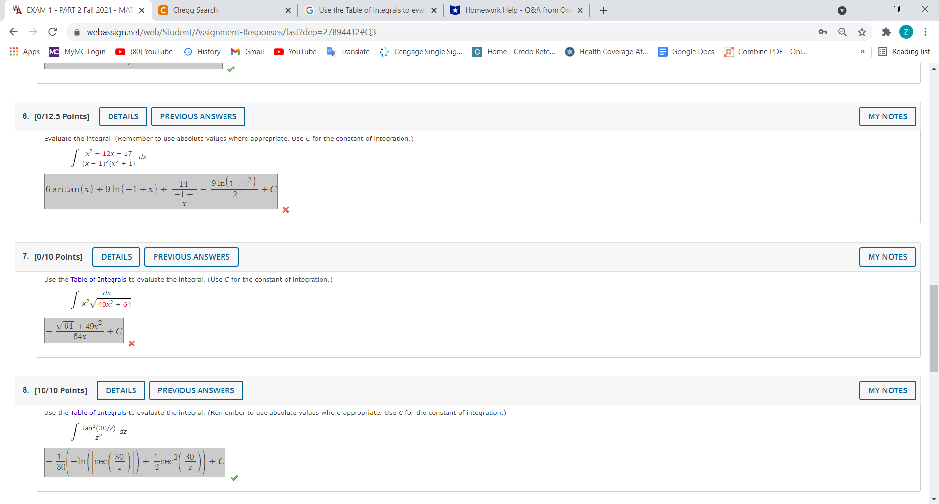 C Chegg Search X G Use the Table of Integrals to eval