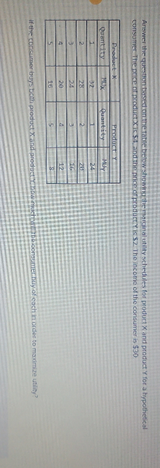 week 4 apply quiz Answer the question based on the table below