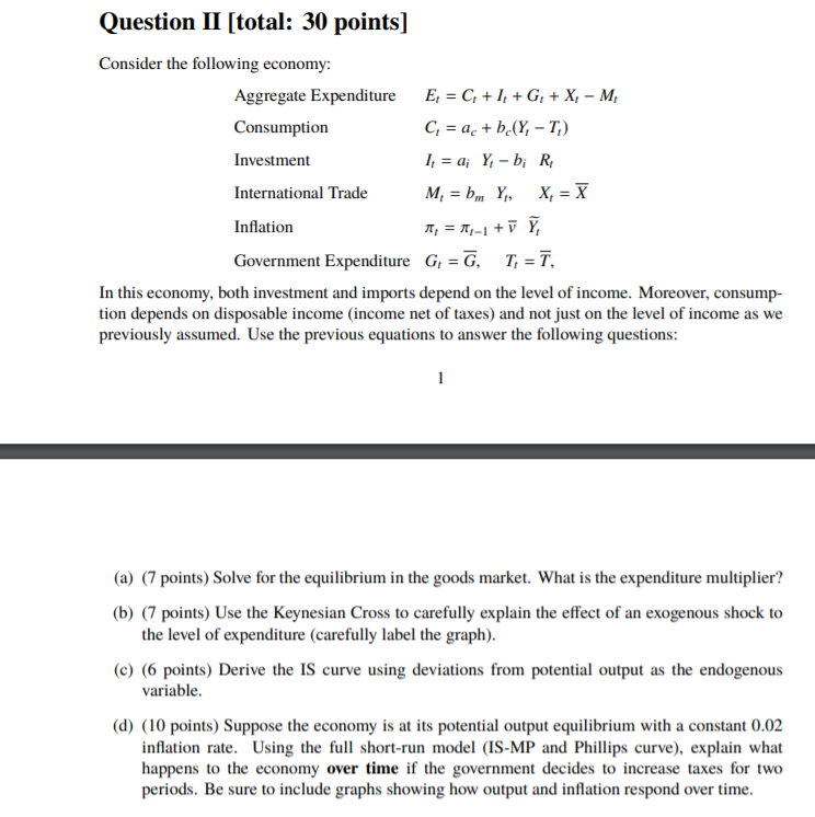 pls give full solution Question II [total: 30 points] Consider the following