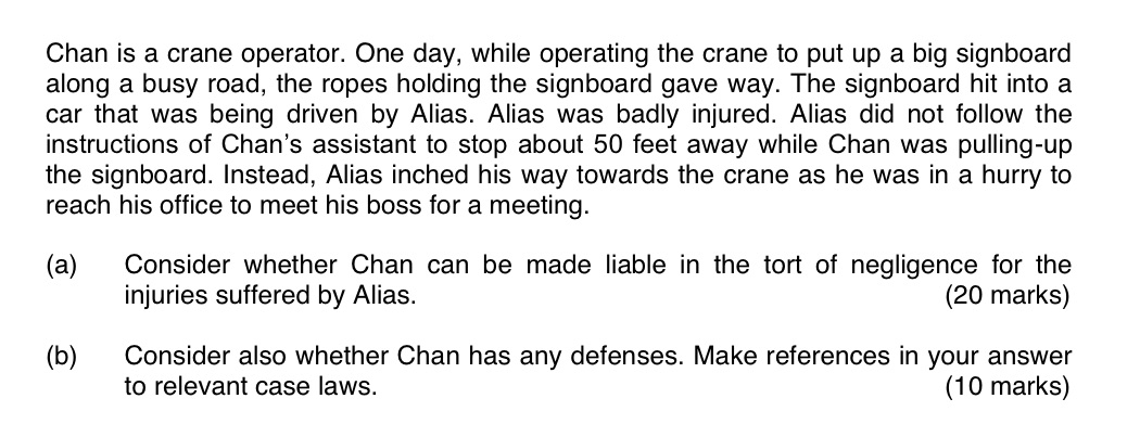  Chan is a crane operator. One day, while operating the crane