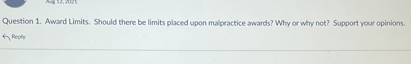 Aug 12, 2021 Question 1. Award Limits. Should there be limits