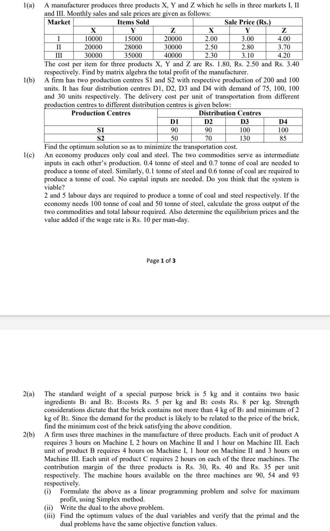 need solution of B.com 2nd year maths problem 1 (a) 1(b) 1(6)
