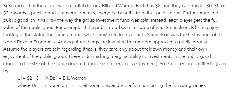(a) Derive the set of equations/inequalities that characterize the core. (b) What