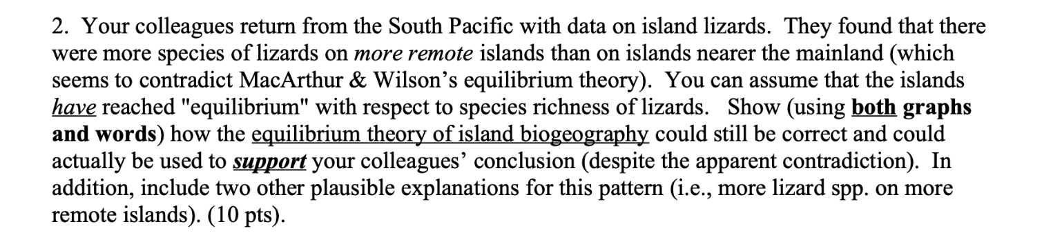 Pleas help! difficult Conservation Bio question.Questions needed to be solved: Show how