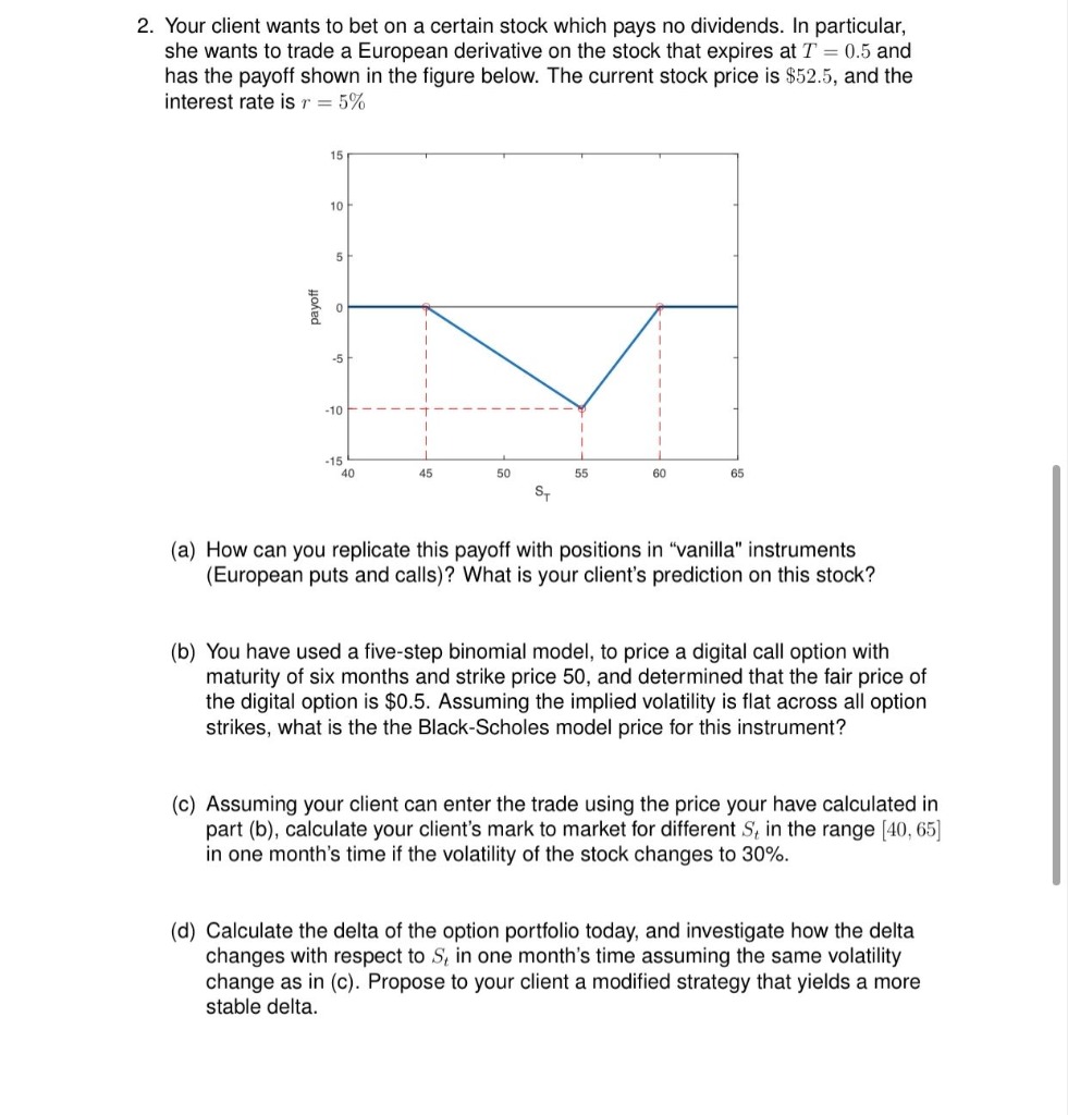 Help out with the following questions please 2. Your client wants to