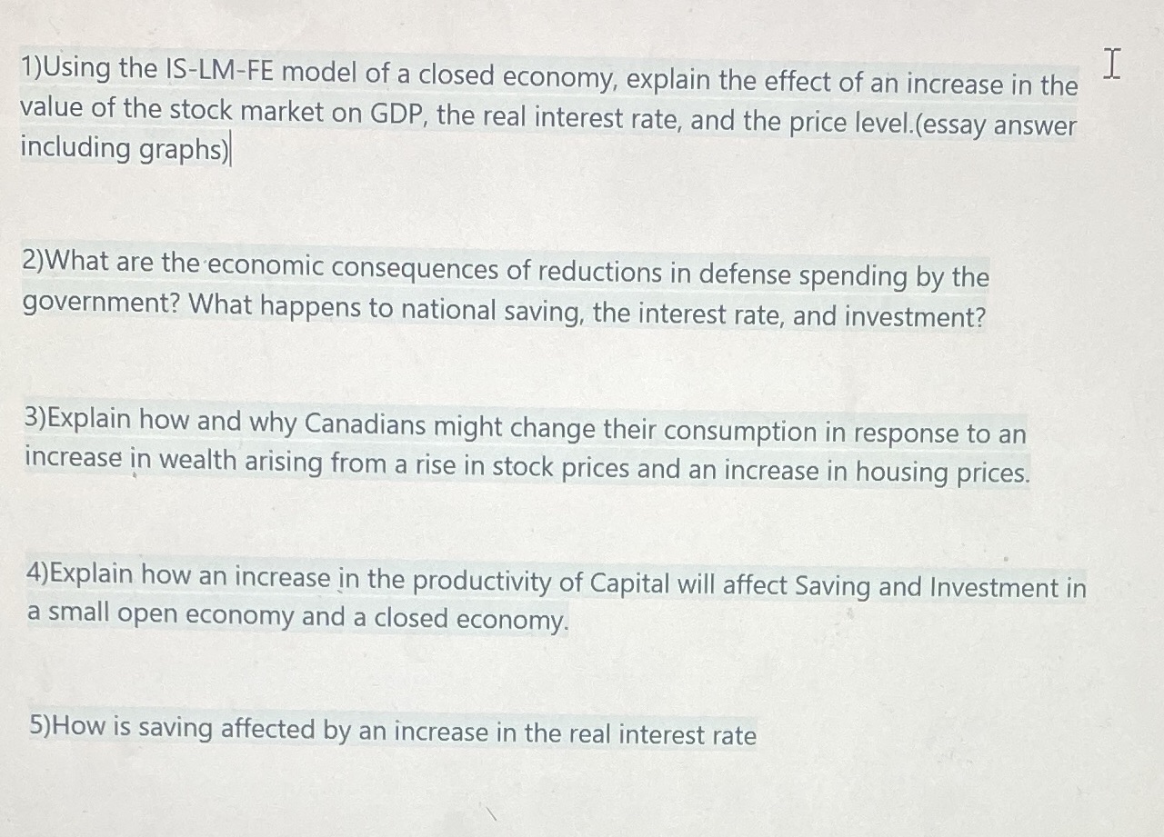 Answer number 1 in essay and detailed form with graph H 1)Using