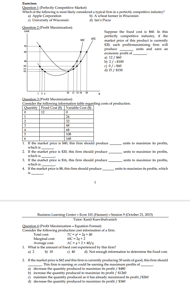in each graph, mark all intercepts and mark income, substitution and price