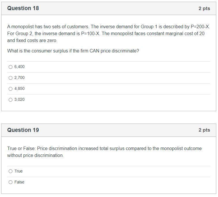 customers. The inverse demand for Group 1 is described ov P22X. For