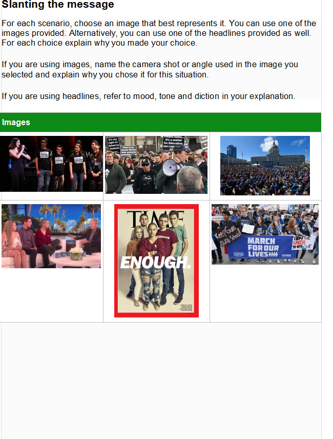 Slanting the messageIn this assessment, you will apply your knowledge of how