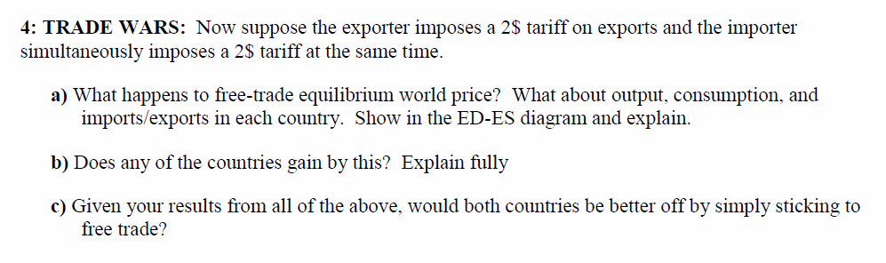 how the Import Tariff affects the Excess Demand Curve and Equilibrium World
