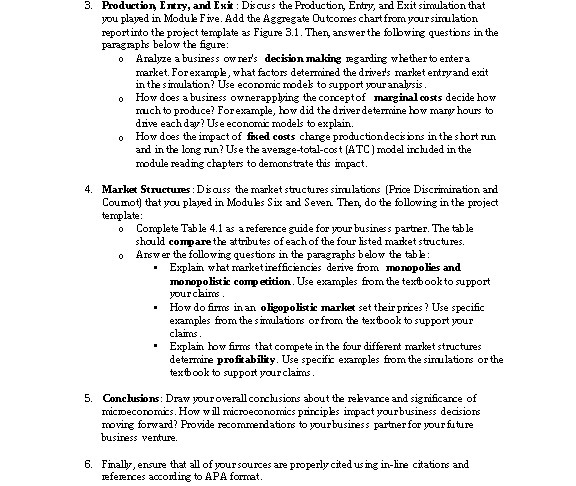 3. Production, Entry, and Exit : Discuss the Production, Entry, and