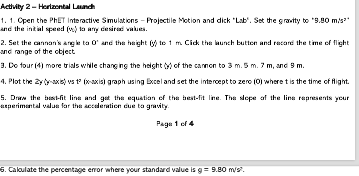 Interactive Simulations - Projectile Motion and click "Lab". Set the gravity to