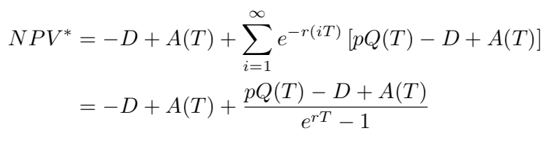 Problem 3: Socially Optimal Forest Rotations with Non-timber valuesNow suppose that the