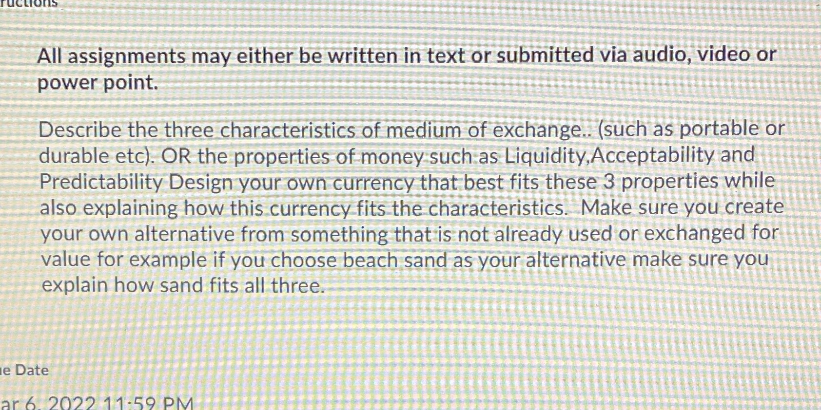 ructions All assignments may either be written in text or submitted