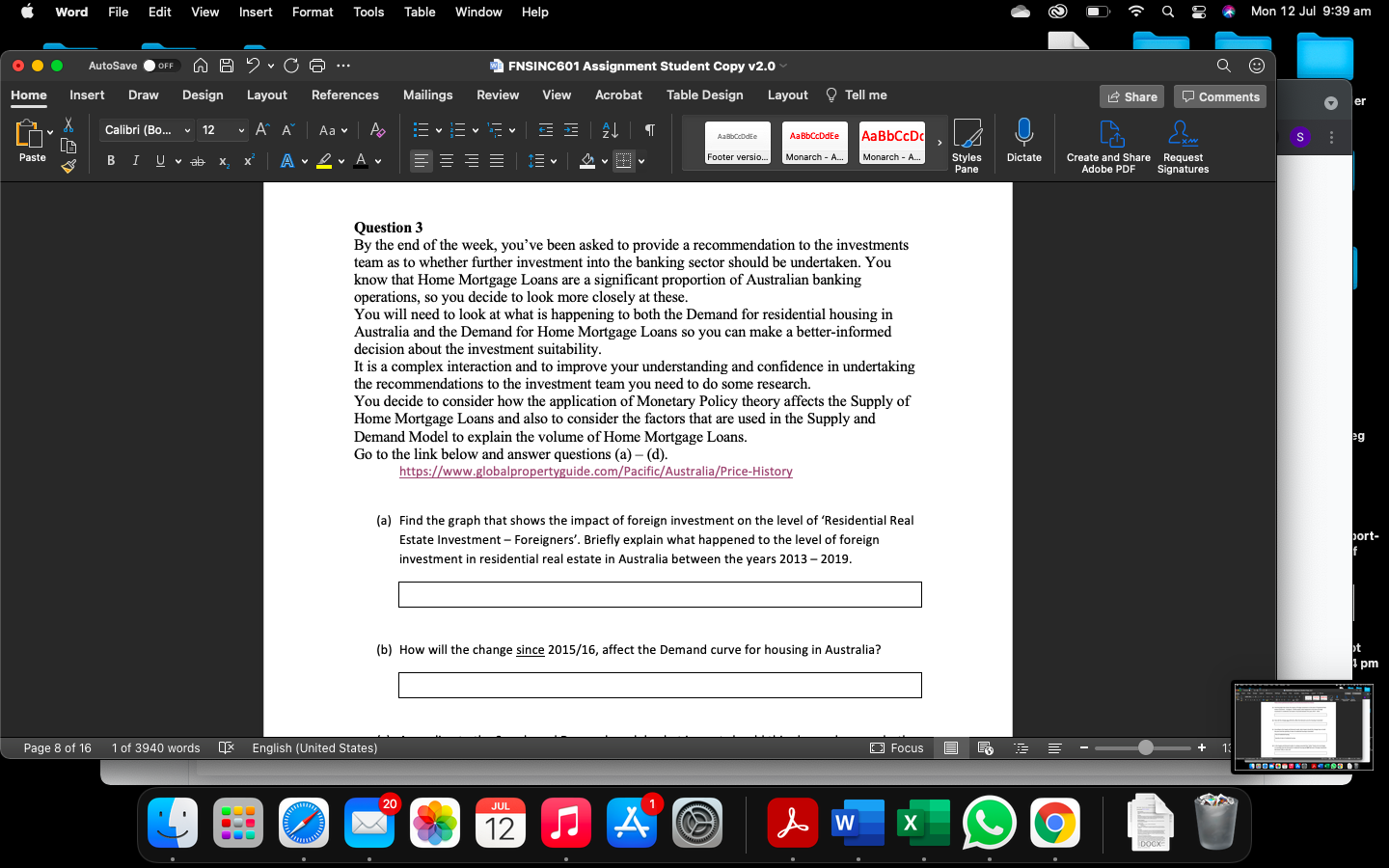 Q 8 * Mon 12 Jul 9:39 am AutoSave . OFF 1