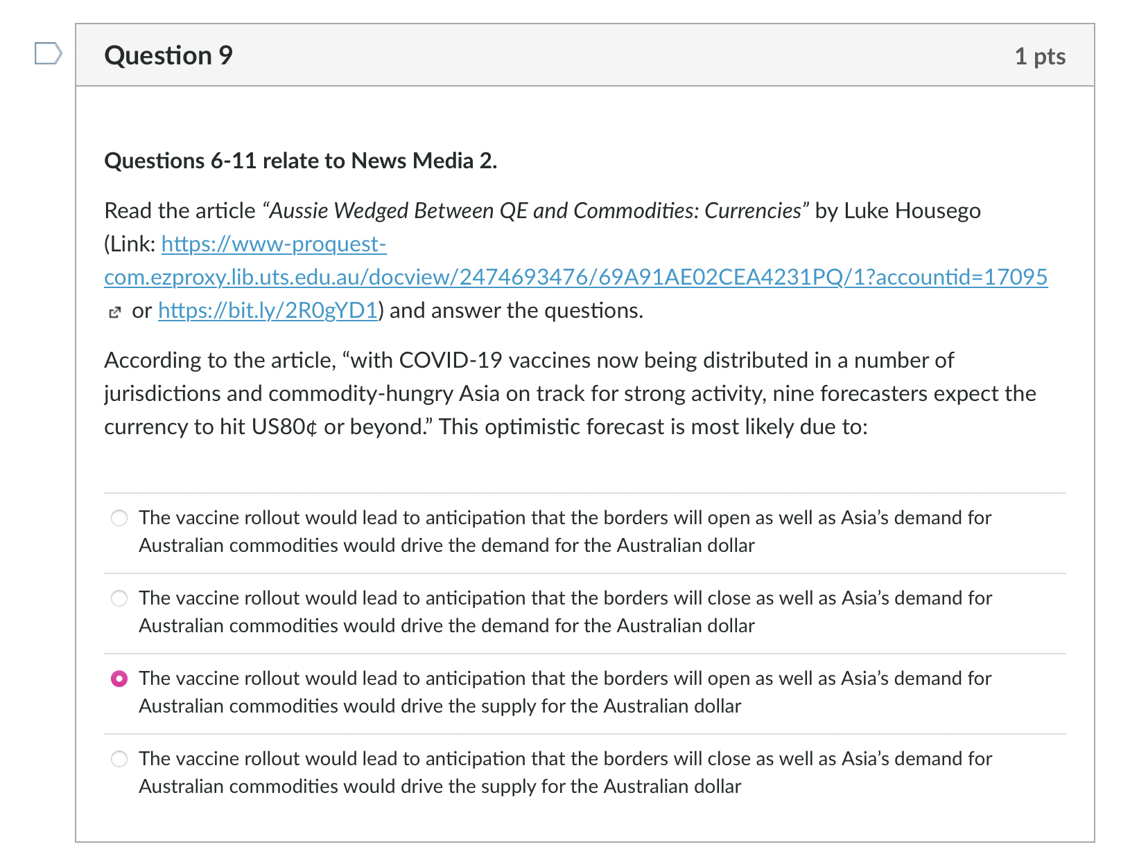 just wanted to know if this was the correct answer D Question