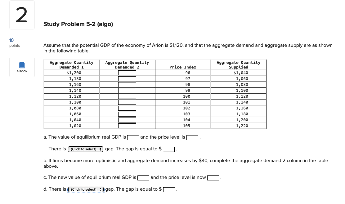2 Study Problem 5-2 (algo) 10 points Assume that the potential