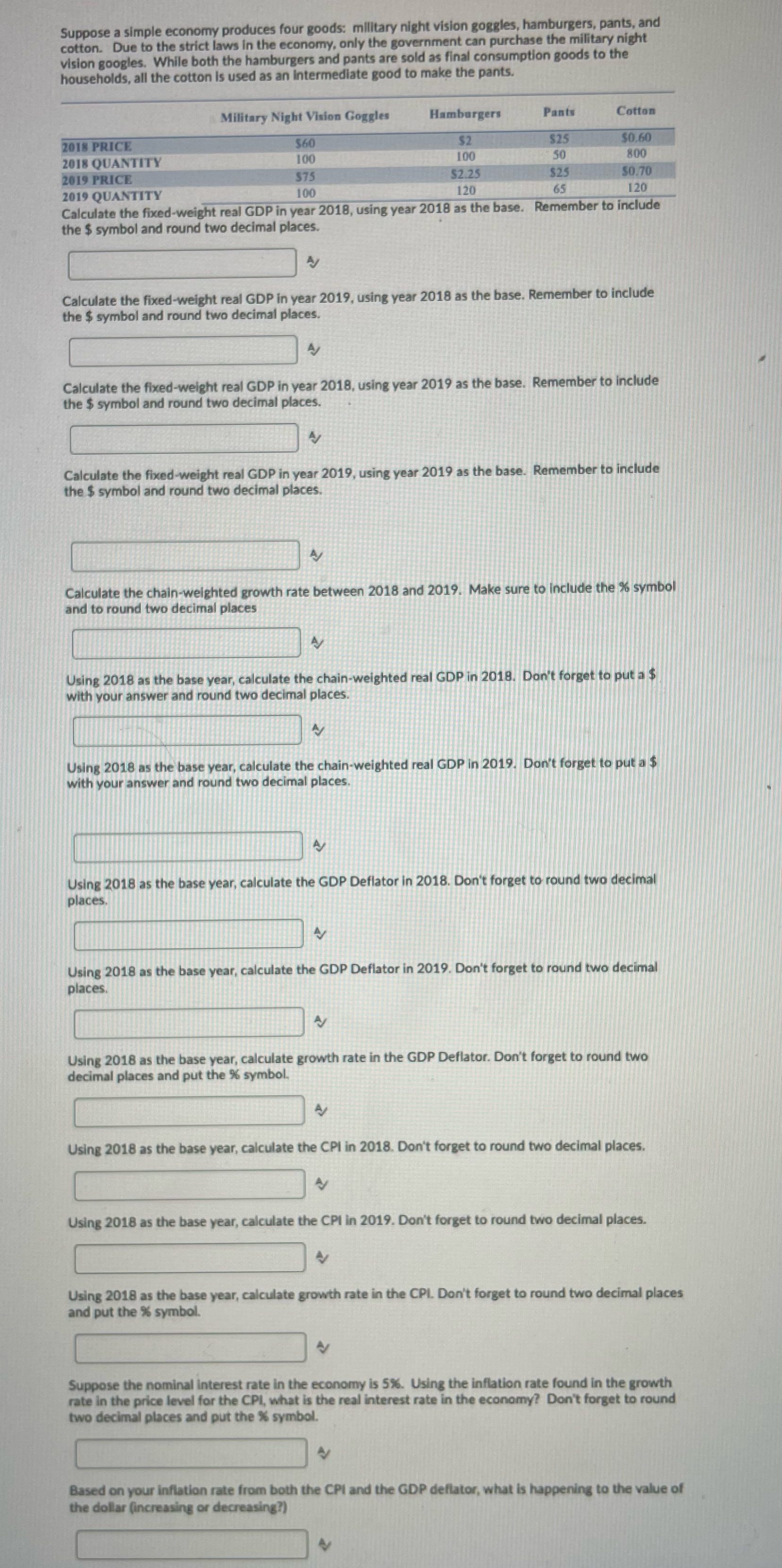 No missing info just a long question . Please help :) Suppose