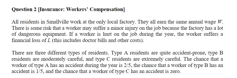 the following: EU =p Ina\") + (1p) Ina\"), where p is the