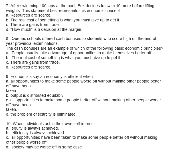 individuals can have more at one good but only at the expense