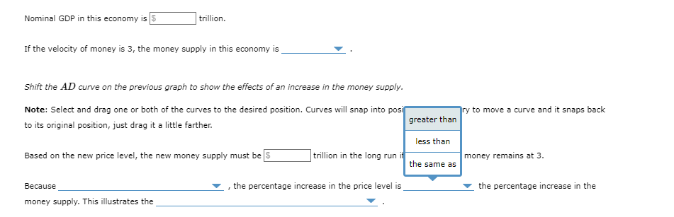 Q is real GDP. Suppose the following graph shows the current aggregate