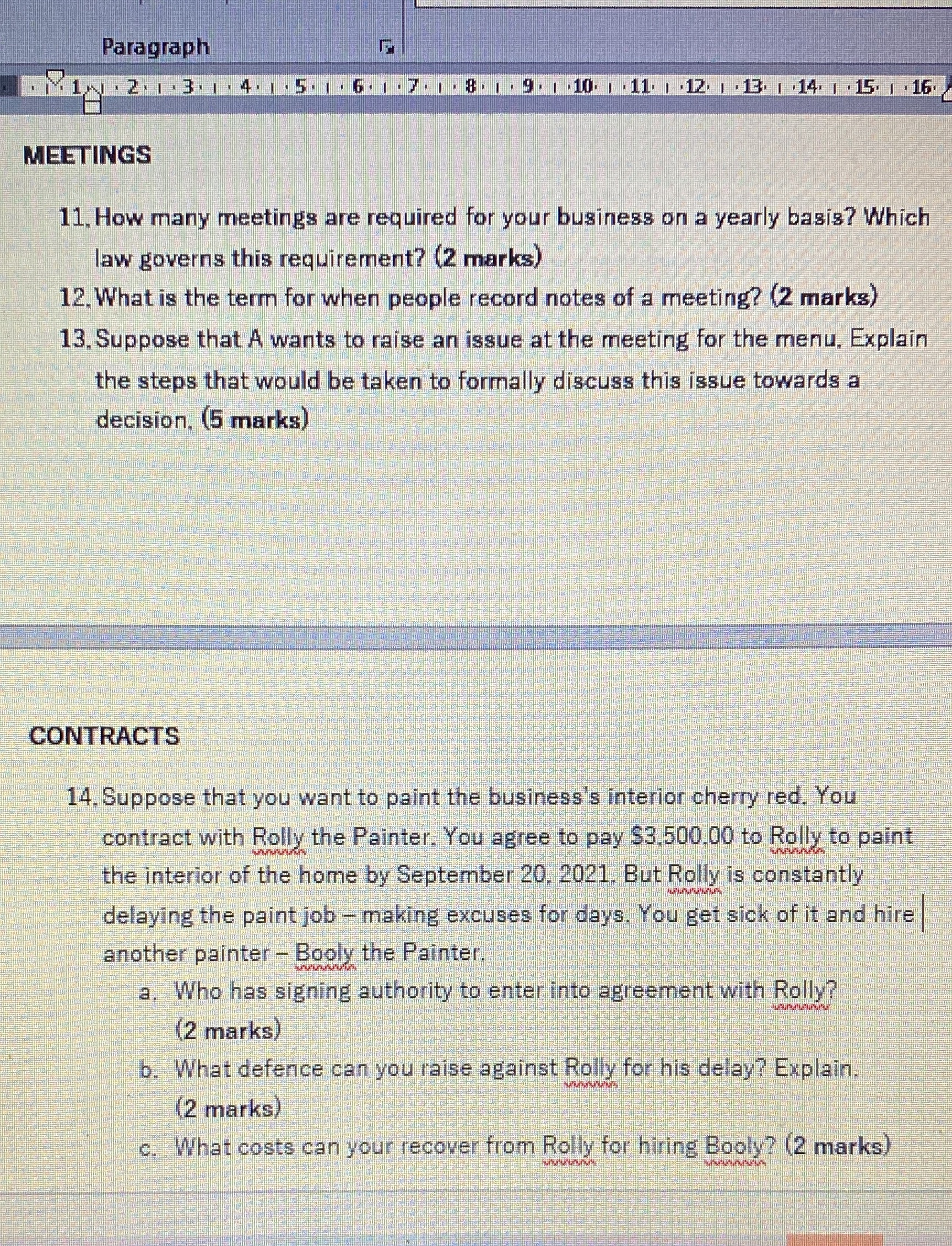 Please help answer this questions. Thank you! Paragraph 17: 1. 8 .