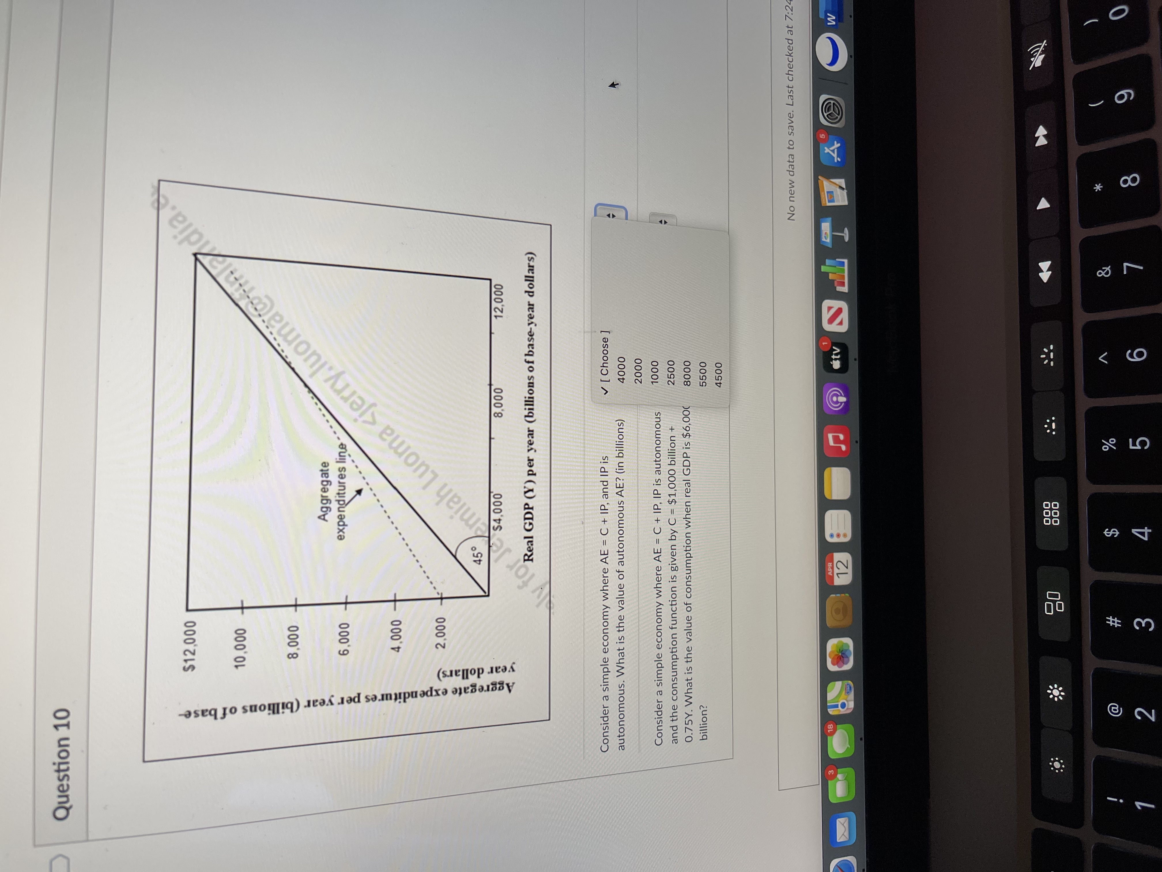 a d AD Y, Yo Real GDP per year The economy is