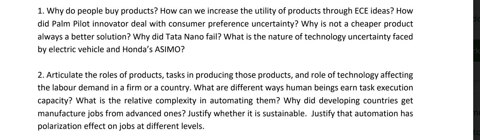 Please help me to solve this questions . 1. Why do people