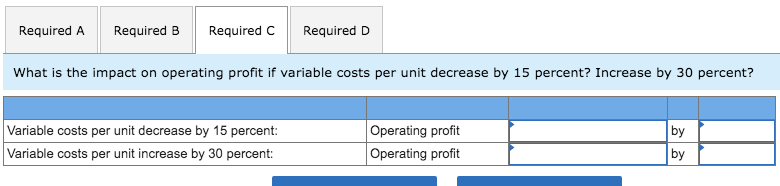 company has collected the following price and cost characteristics. $ Sales price