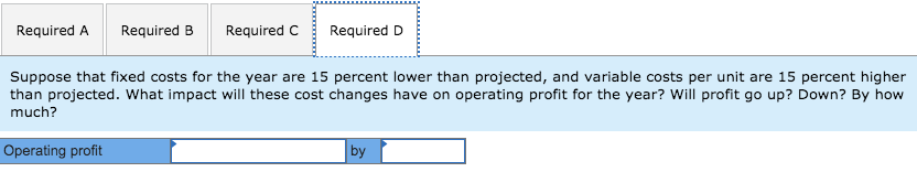 Variable costs Fixed costs 16 per unit 4 per unit 51,000 per
