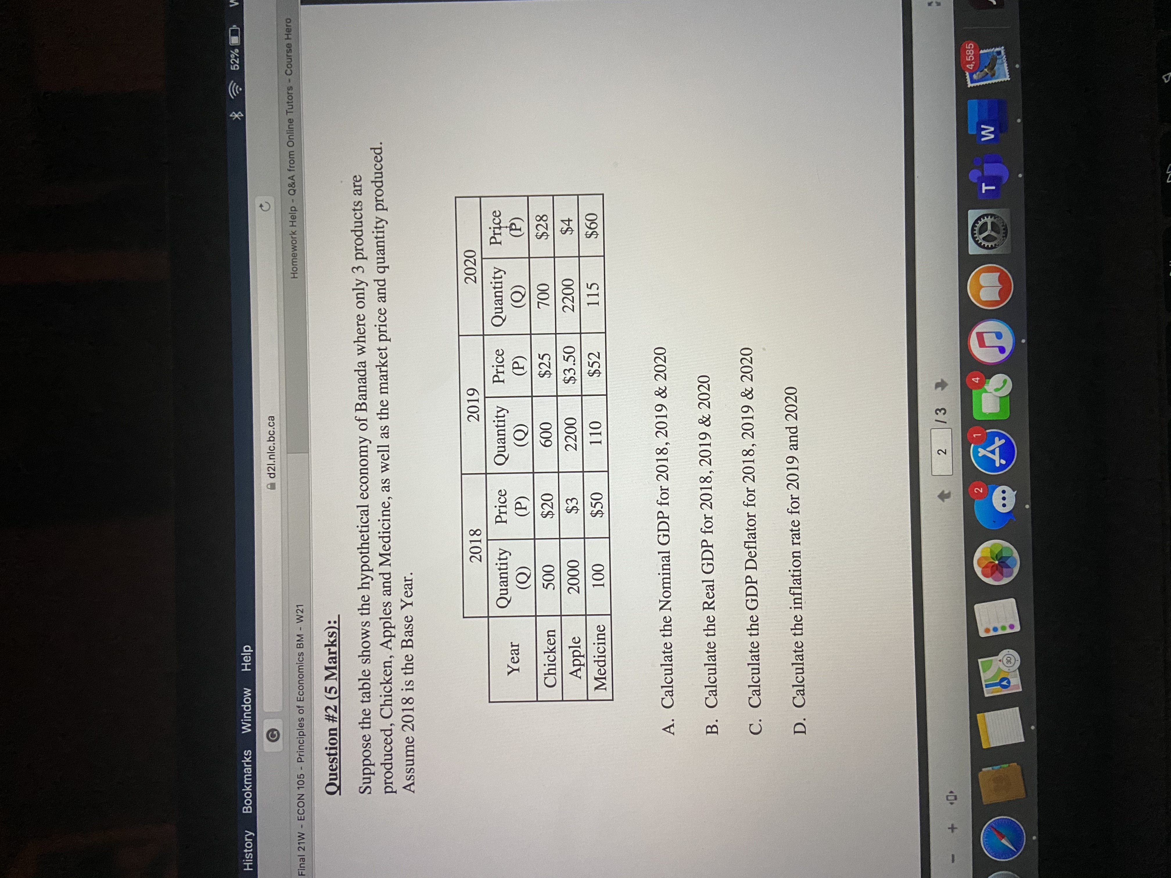 52% G A d21.nic.bc.ca C Final 21W - ECON 105 - Principles