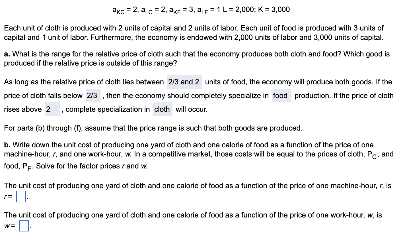 aKC = 2, aLC = 2, aKF = 3, aLF =