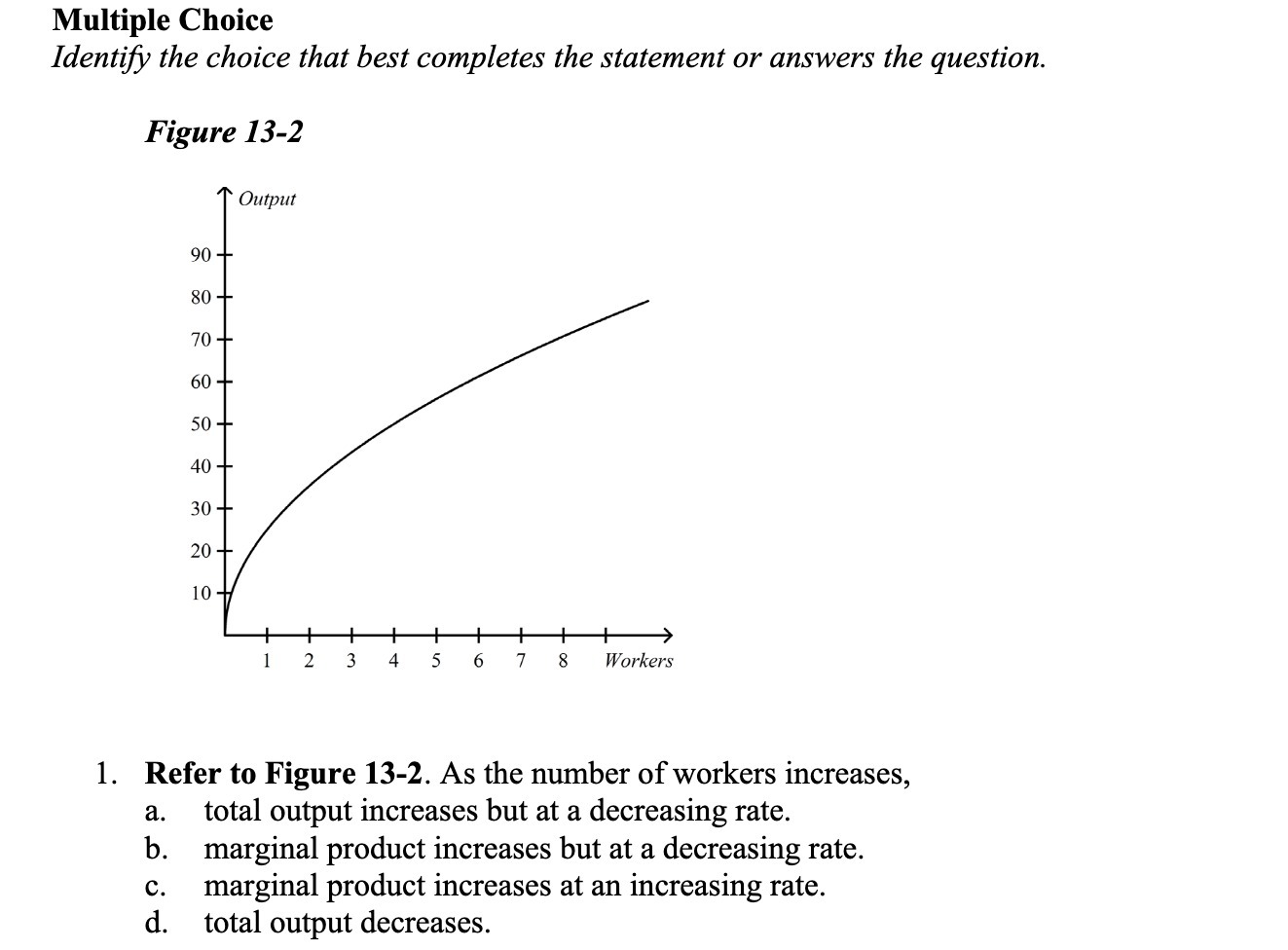  Multiple Choice Identiz the choice that best completes the statement or