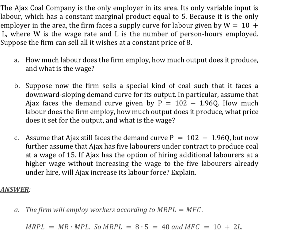 Explain it step by step, and explain why is MRPL=MFC, explain step